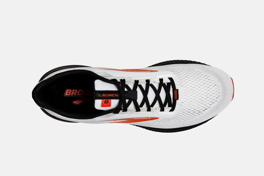 Brooks Israel Launch 8 Road Running Shoes Mens - White/Black/Red - ARQ-645923